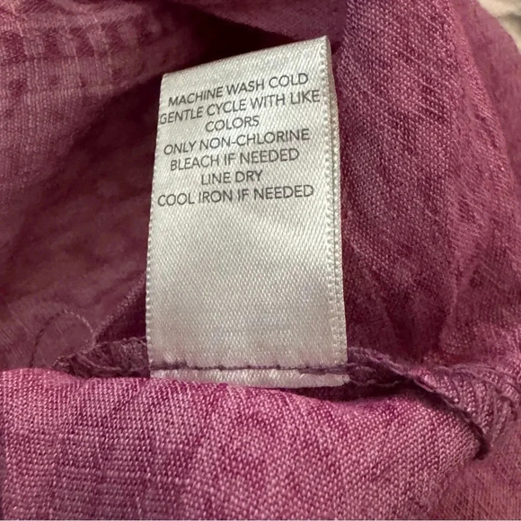 CJ Banks 1X Shirt Top Purple Aztec Ombré Short Sleeve Keyhole Scoop Neck Rayon - Picture 7 of 7